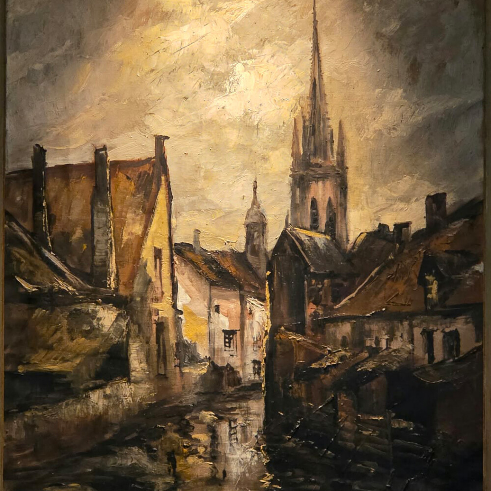 (c) Familie Hendrickx. This painting dates from the 1800s, after the Priory was closed and sold off. The buildings most likely still depicted much of the remnants of the Priory.