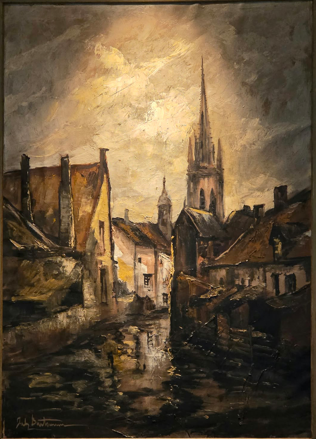 (c) Familie Hendrickx. This painting dates from the 1800s, after the Priory was closed and sold off. The buildings most likely still depicted much of the remnants of the Priory. 