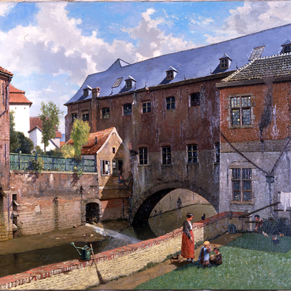 Van Moer, J.B. (1877) "De voormalige brouwerij van het minderbroederklooster en de Vaalbeek" Musea van de Stad Brussel