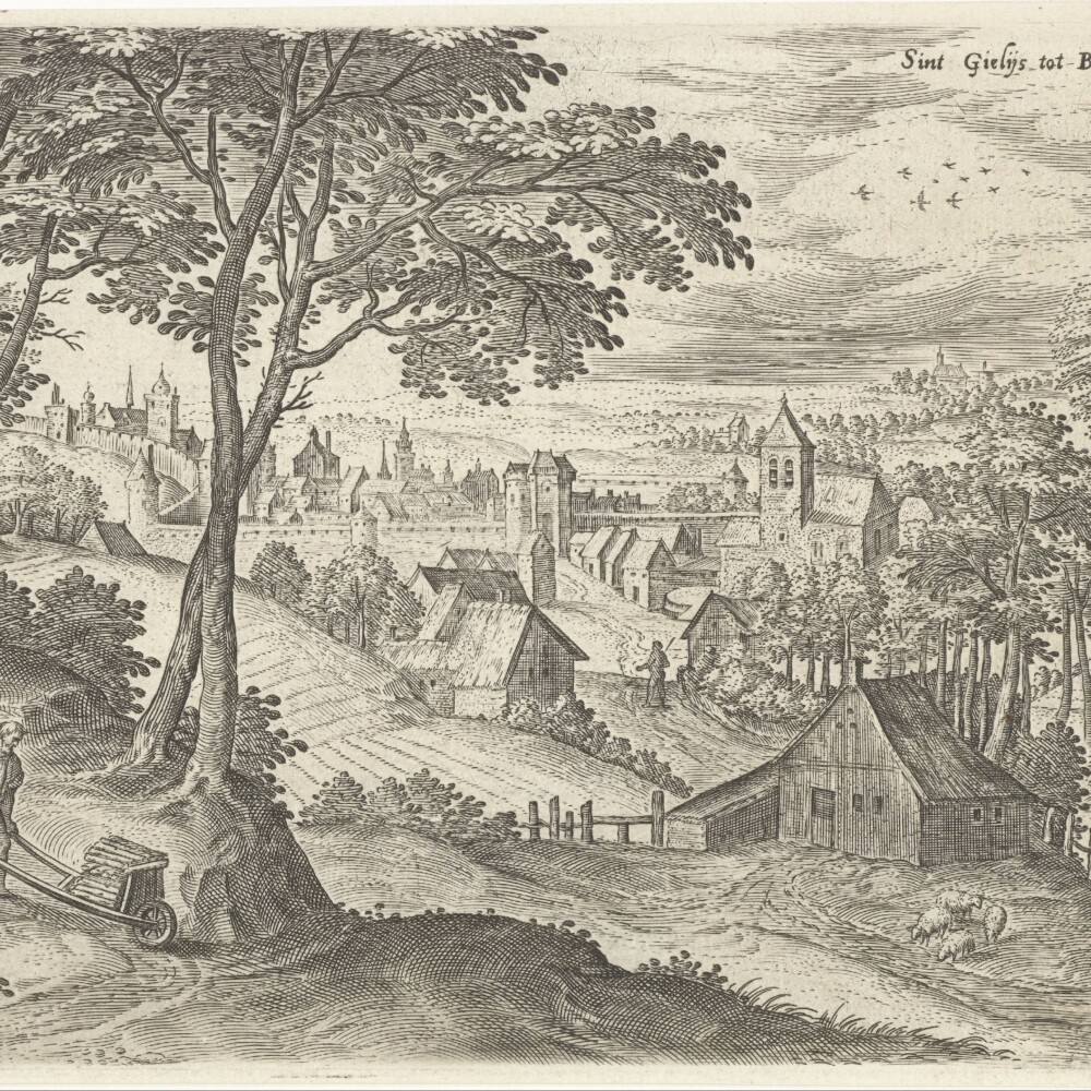 Collaert, H (I) (1530-1580) "Gezicht op Sint-Gillis" Rijksmuseum, Amsterdam (image)