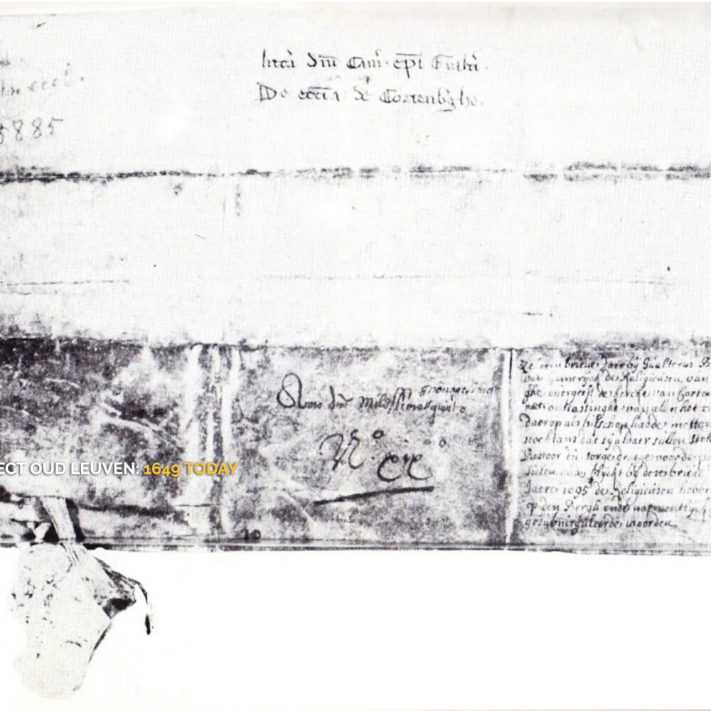 Walcher. (1095) "Deed of recognition of the reclusae of Kortenberg (back)" Leuven: Stadsarchief (image)

