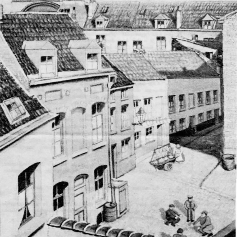 Unknown. (1800-1899) "Impasse du Cadre - Spiegelstraat 82-84" (image)
